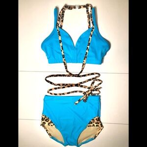 Custom Blue/Leopard Dance Set/Costume